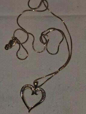 VINTAGE Louis J. Meyer 10k Gold Heart & 14k IMJ Chain Set
